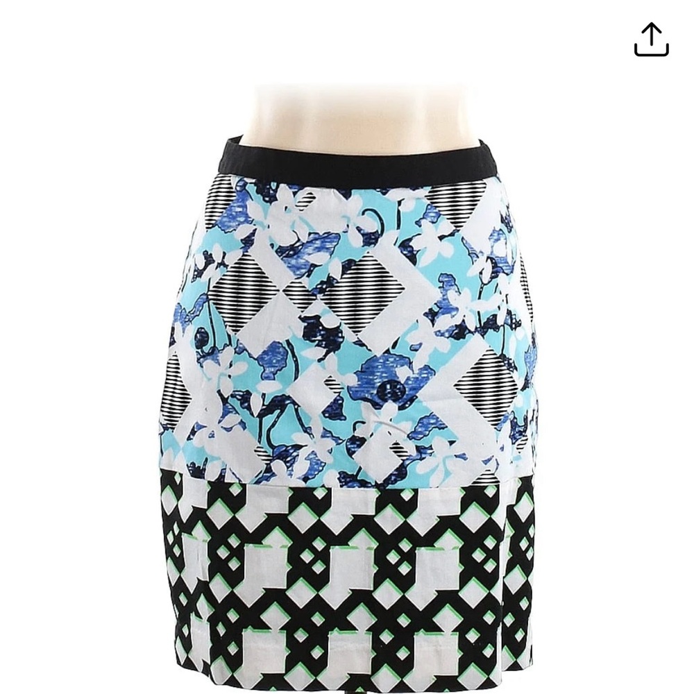 Stylish Blue and Black Patterned Women's Skirt